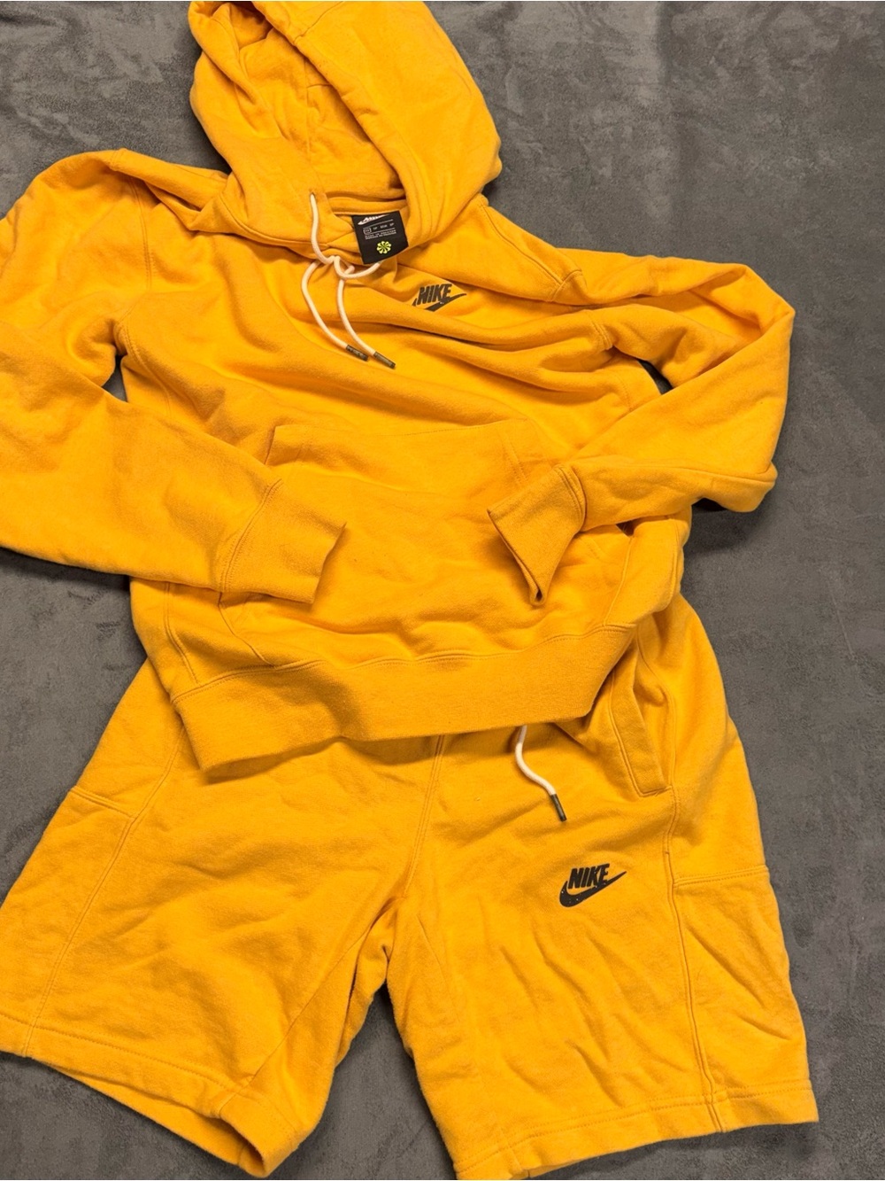 Nike Yellow Hoodie & Shorts Set Big Kid or Small Adult